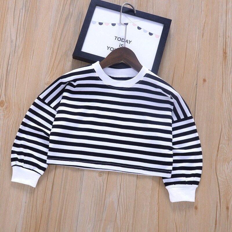 Pullover girocollo a maniche lunghe da bambina maglione a righe a maniche lunghe ragazza del bambino vestiti autunnali maglione a righe maglione per bambina: 2T
