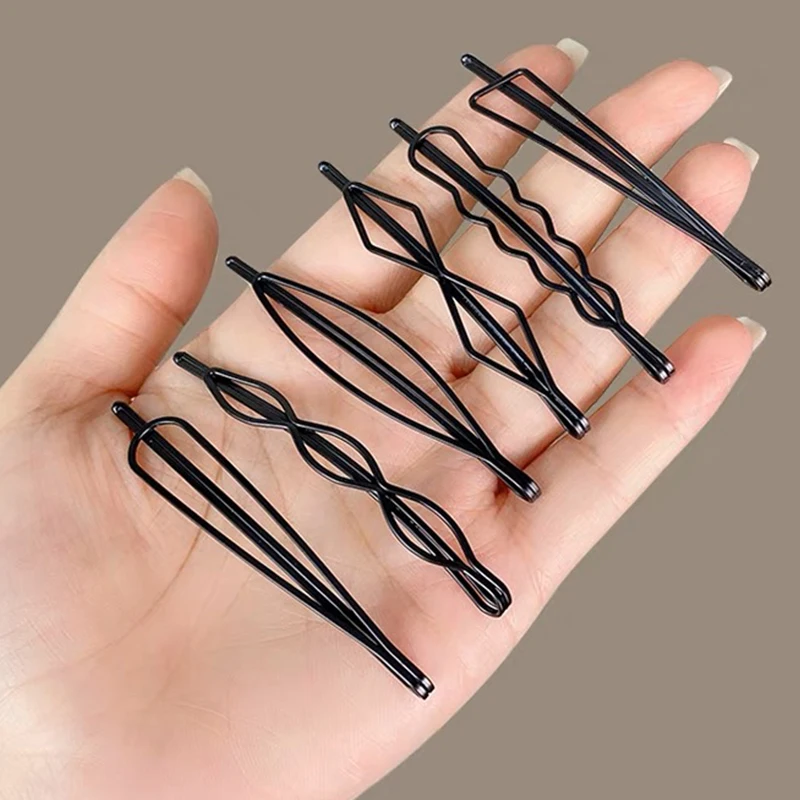 3/12 Uds pasadores de Metal negro pinzas para el cabello horquillas onduladas horquilla de Invisible BB Clip onda horquilla accesorios para el cabello