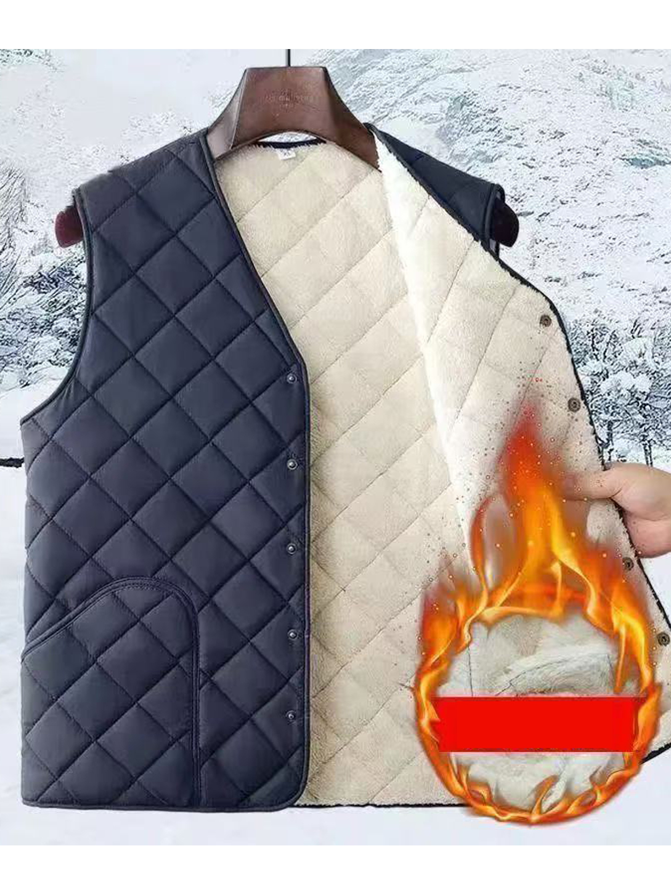 Fluwelen warm herenvest plus fluweel en verdikte versie: S / Blauw