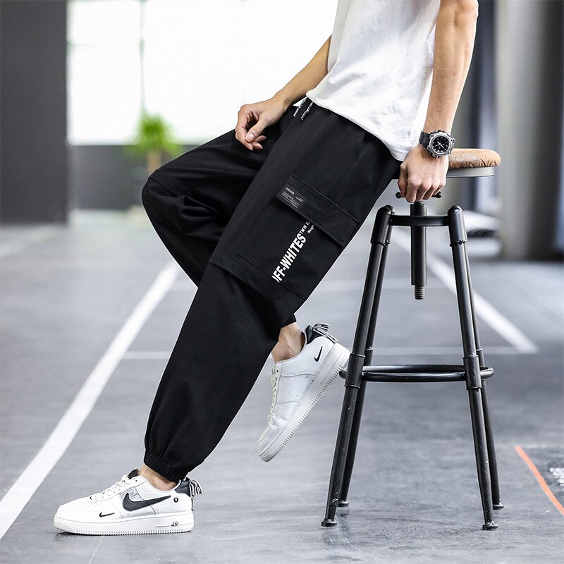 Joggers juveniles de verano para hombre, pantalones de chándal informales, elásticos, hasta el tobillo, holgados, deportivos, de talla grande 8XL 7XL