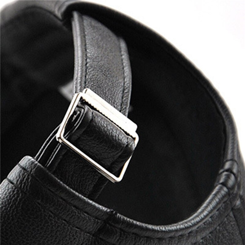 Wysokiej jakości skórzana czapka dla mężczyzn solidna zimowa Pu skórzane czapki baseballowe marki czapka typu Snapback kość Masculino dopasowane czapki