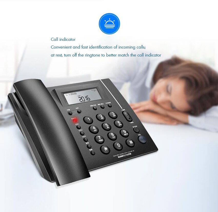 Vaste Telefoon Met Caller Id, Fsk/Dtmf Dual Systeem, Speaker, 5 Niveaus Helderheid, home Hotel Wired Desktop Telefoon Kantoor Vaste