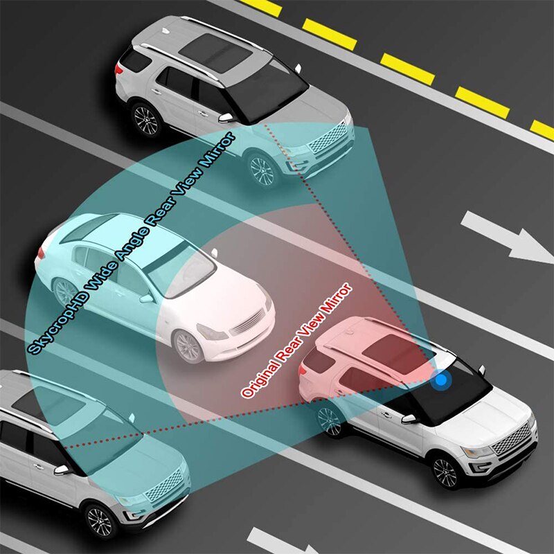 HD Car Rear View Mirror Wide-angle Panoramic Rearview Mirror Auto Reverse Back Parking Reference Rear Mirrors 28cm Car-styling