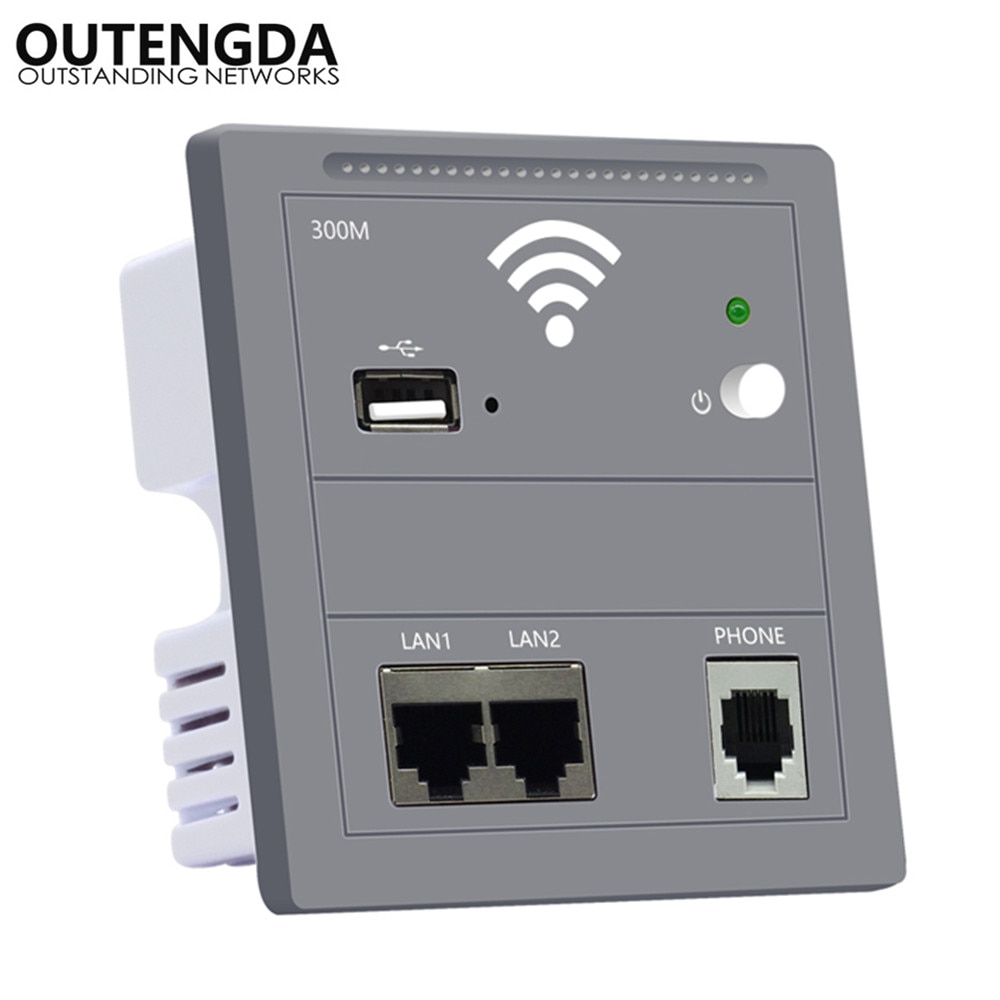 86- tyyppinen eurooppalainen standardi sulautettu monitoiminen langaton paneeli ap-reititin, jossa on  rj11 usb  rj45 lan seinässä wifi-tukiasema