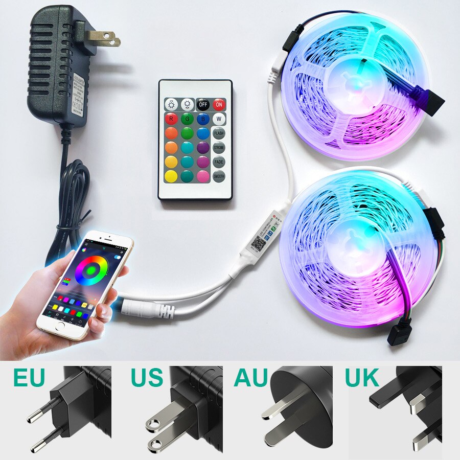 Bluetooth Led Strip Light 5-30M RGB SMD5050 2835 Led Lights Tape Flexible Non Waterproof 12V LED for Home Christmas