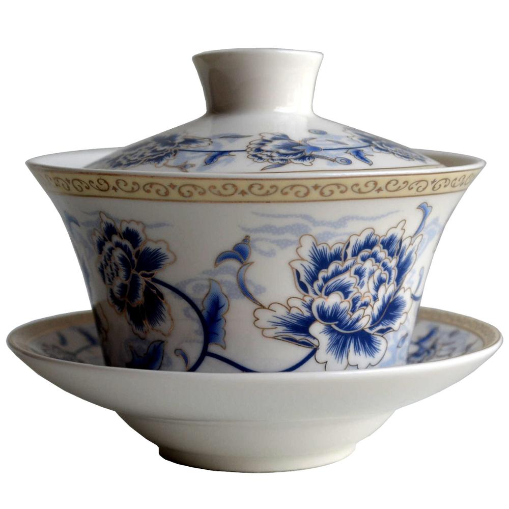 Gaiwan 300ml terrin penoy tekopper porcelæn jingdezhen traditionel kinesisk tesæt låg kopper underkop te
