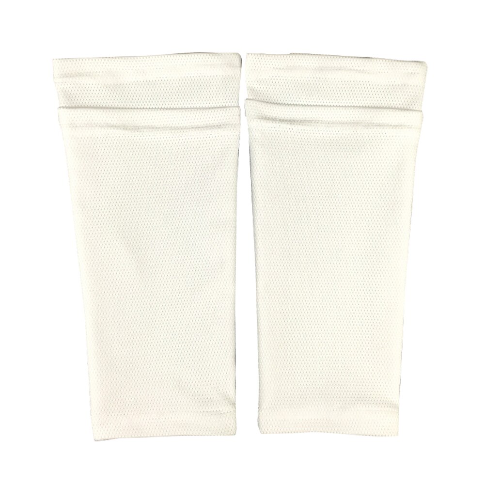 1 Pair Pads Protective Socks Pocket Polyester Shin Guard Football Soccer Abrasion Resistance Leg Sleeves Sports: White