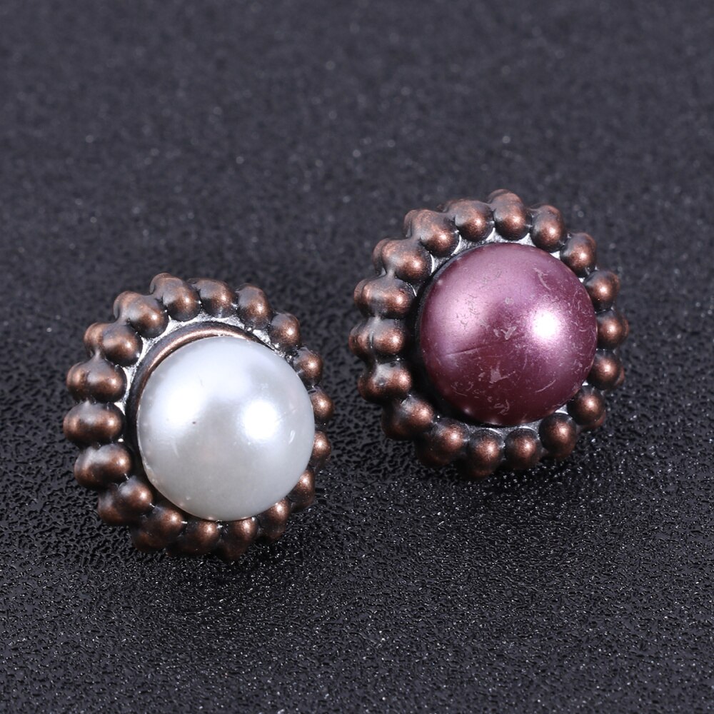 20PC Paper Fasteners Vintage Pearl DIY Metal Brads Crafts Split Pins for Album Decoration Accessorise Scrapbook (Mixed Color)