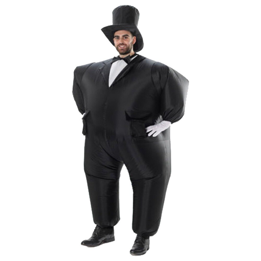 Halloween Inflatable Costume Men's Tuxedo Groom Suit Fancy Dress AirSuit Party Event Host Magician Cosplay Inflated Garment