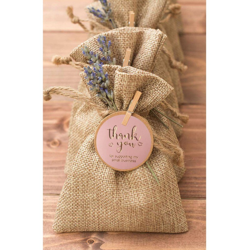 Pink Paper Label Stickers Gold Thank You Stickers Scrapbooking Handmade Business Packaging Seal Labels Stationery Sticker