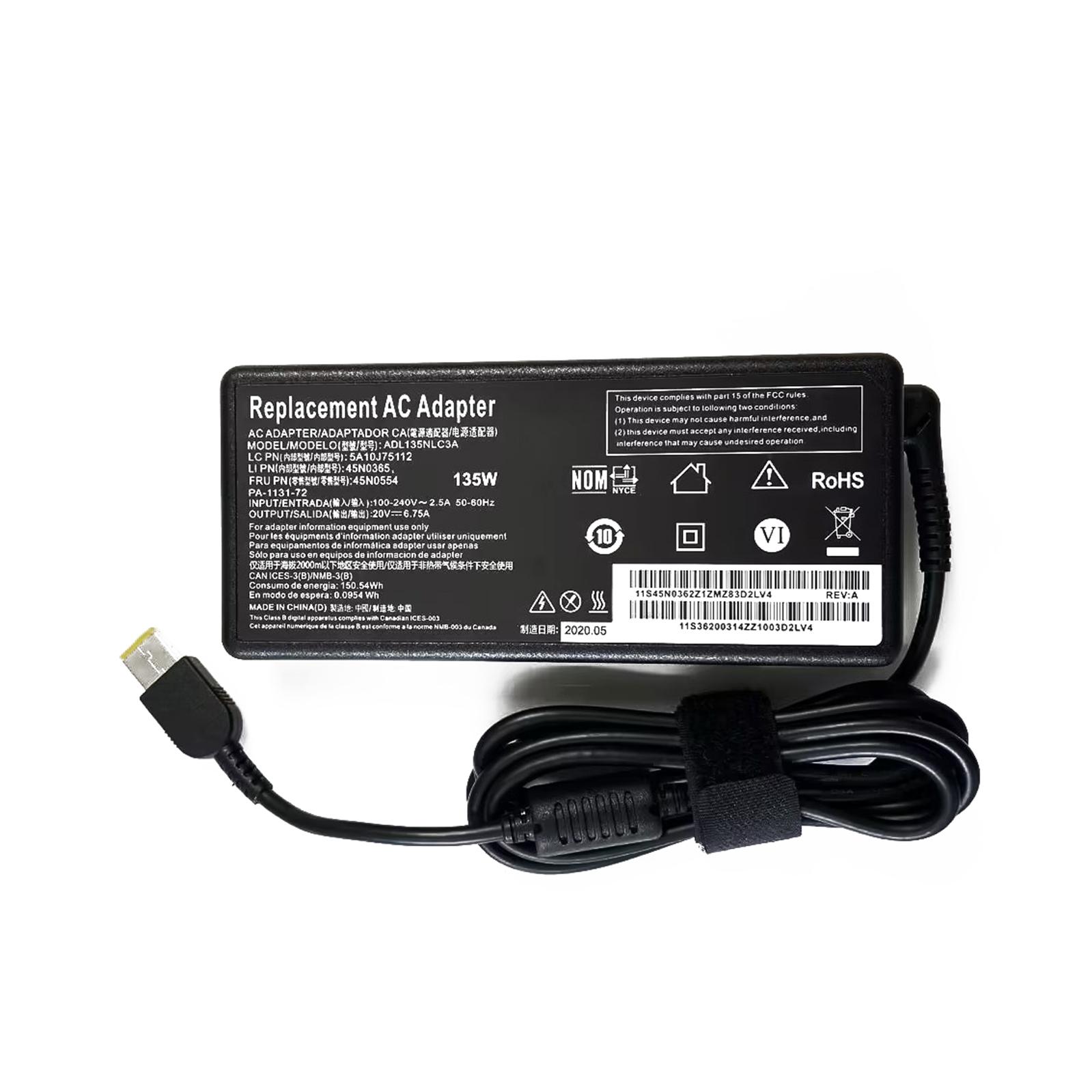 20V 6.75A 135W Laptop Ac Adapter Charger for Lenovo Legion Y520 Y520-15IKB Y520-15IKBN Y520-15IKBA Y530 Y530-15ICH Y7000P