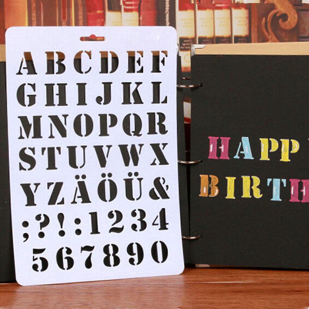 Letter Alphabet Number Layering Stencils Painting Scrapbooking Paper Cards Craft DIY Cutting Dies Stencil Children