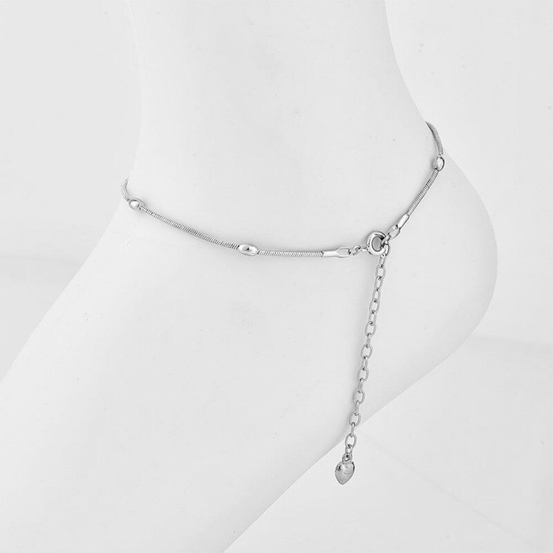 Gold Thin Chain Ankle Charm Anklet Leg Bracelet Foot Jewelry Adjustable Ankle Bracelets For Women Accessories: silver-heart