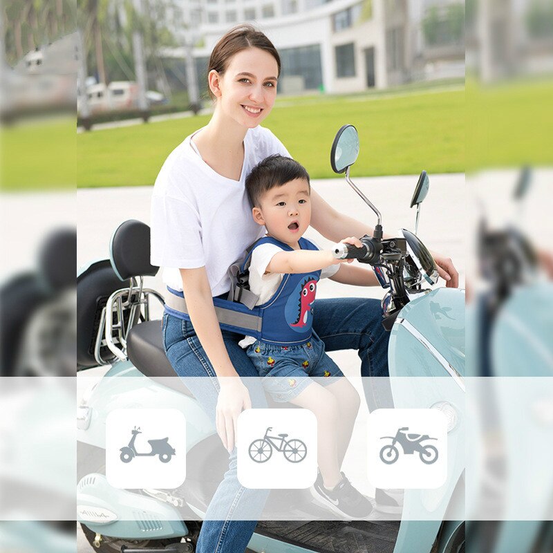 Kinderen veiligheid fietsen riem kinderen veiligheid harnas elektrische motorfiets vaste riem anti vallen verstelbare beschermende riem