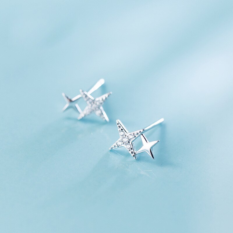 La Monada Fine Jewelry Star Stud Earrings 925 Sterling Silver Shine Korean Minimalist 925 Silver Earrings For Women Stud Grils