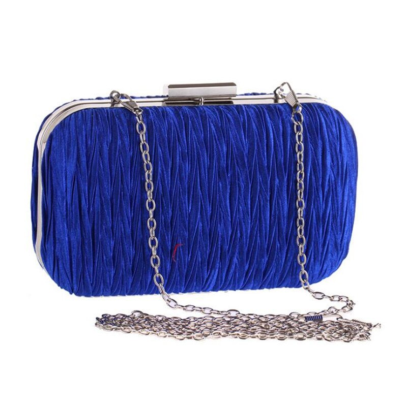 2021 pochette da sera pieghevoli da donna di alta qualità borsa frizione moda con catena borse da festa per donna MN772: Blu