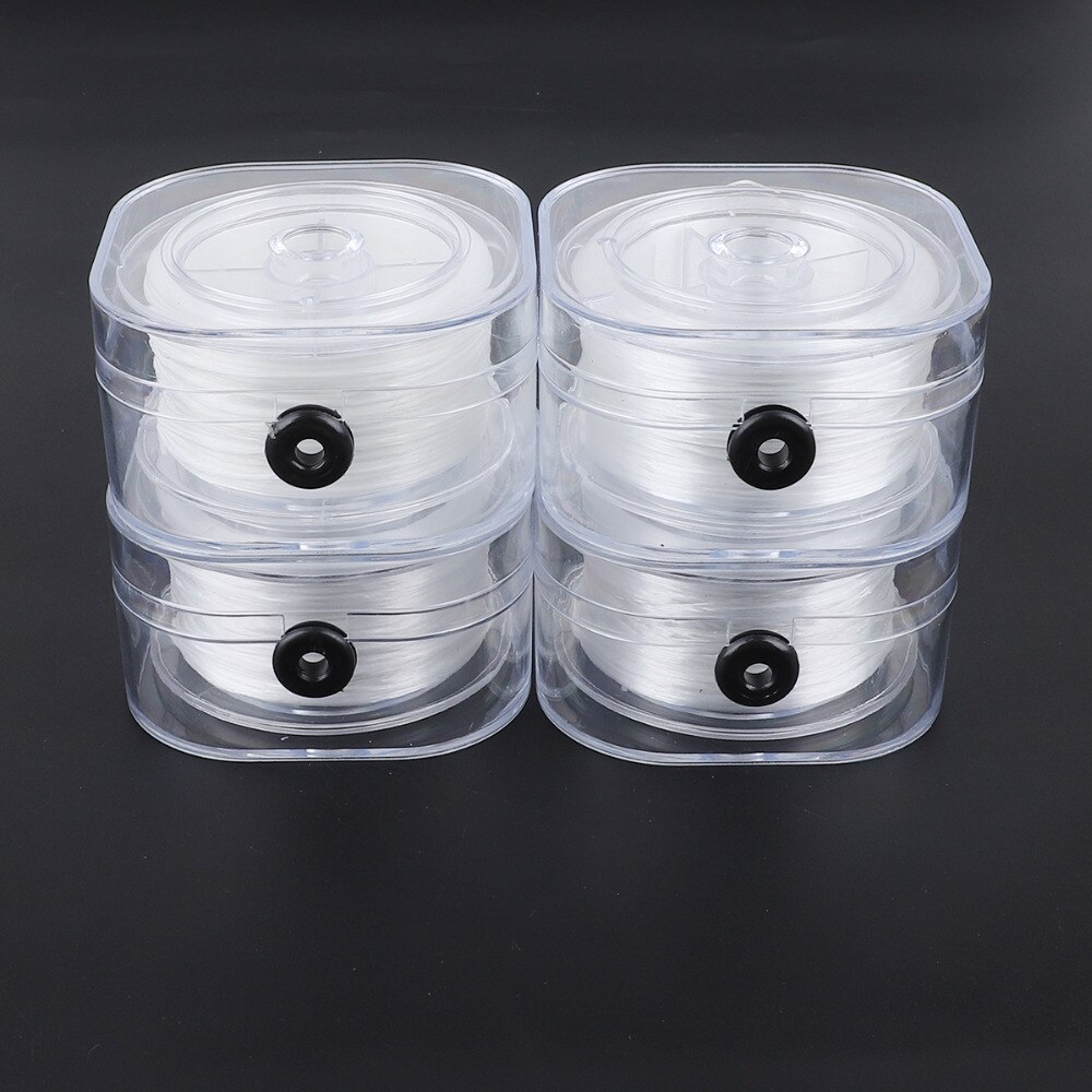 DIY Crystal Beading Stretch Elastic Thread Cord with Box Transparent Clear Round Beading Wire/Cord/String Dia 0.2/0.6/0.8/1.0MM