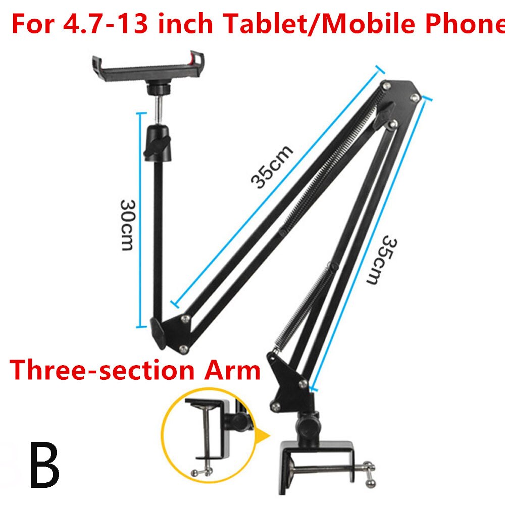 Soporte de tableta para Ipad en la cama, brazo largo Flexible de escritorio, giratorio de 360 grados para Iphone, ipad pro de 10,1 pulgadas