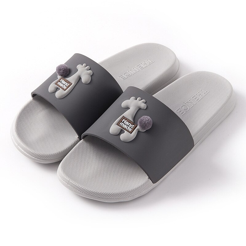 Hjemmesko kvindelige sommer søde skridsikre mænds hjemmesko par ins tøfler mænds hjem åndbare slidbestandige herre hjemmesko indendørs: Grå / 40-41