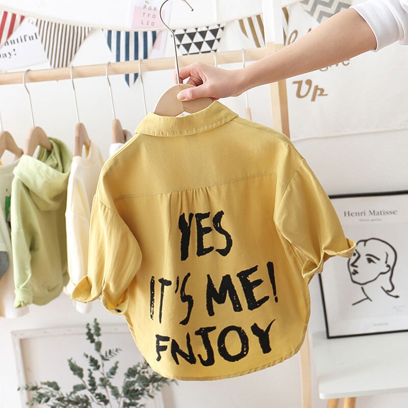 Chemise à manches longues pour bébés garçons, en coton, avec lettres imprimées, vêtements pour enfants, printemps automne