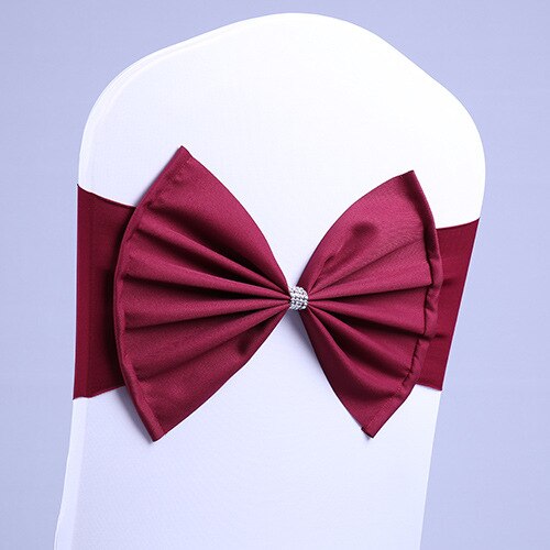 Lazo para silla de banquete de Hotel, Decoración de cumpleaños para niños, boda, , 10 colores, Spandex, rojo/azul/morado, barato, 20 unids/lote: 6