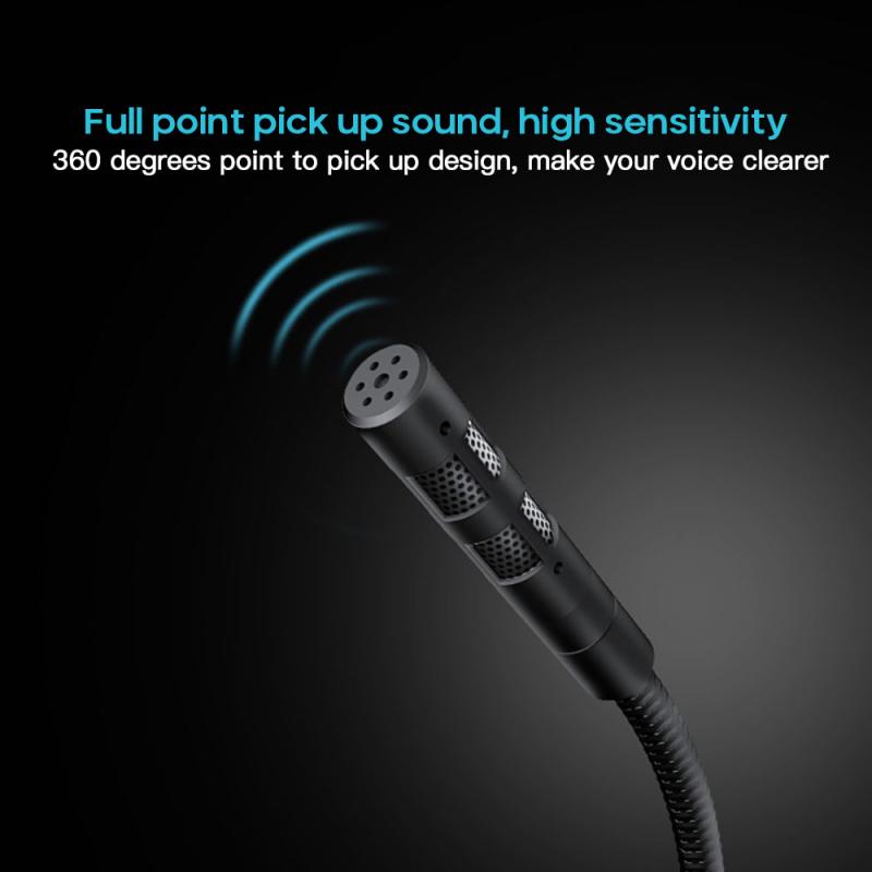 USB Portable Microphone Desktop Computer Desktop Live Broadcast Business Office Computer Microphone 360 Degree Omnidirectional