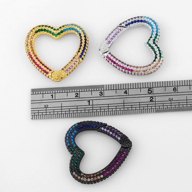 Regenbogen DIY Anhänger Karabiner Herz Schraube Umklammert Dekoration Für Gittergewebe Ketten gotisch Schmuck Machen Liefert cspa010