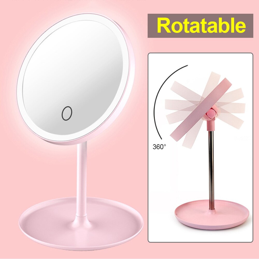 Desktop LED Makeup Mirror Light Natural White LED Daylight Detachable 3 Modes Light Brightness Touch Control 360 Rotation D35