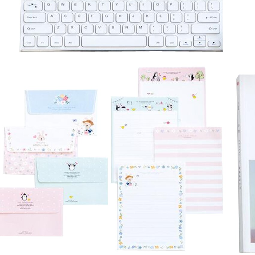 1 pack/lot dessin animé carte de voeux Mini enveloppe lettre ensemble de papier papier Message lettre papeterie papier tampon lettre