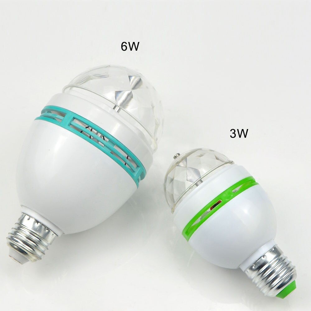 3w 6w e27 rgb ledet lampe pære magisk farge projektor automatisk roterende scene lys  ac85-265v 220v 110v til fest bar ktv diskotek