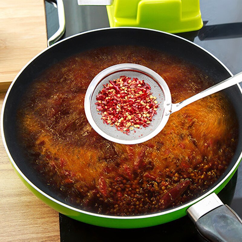 Stainless steel colander multifunctional fried fine mesh filter flour sieve vegetables filter home kitchen tools