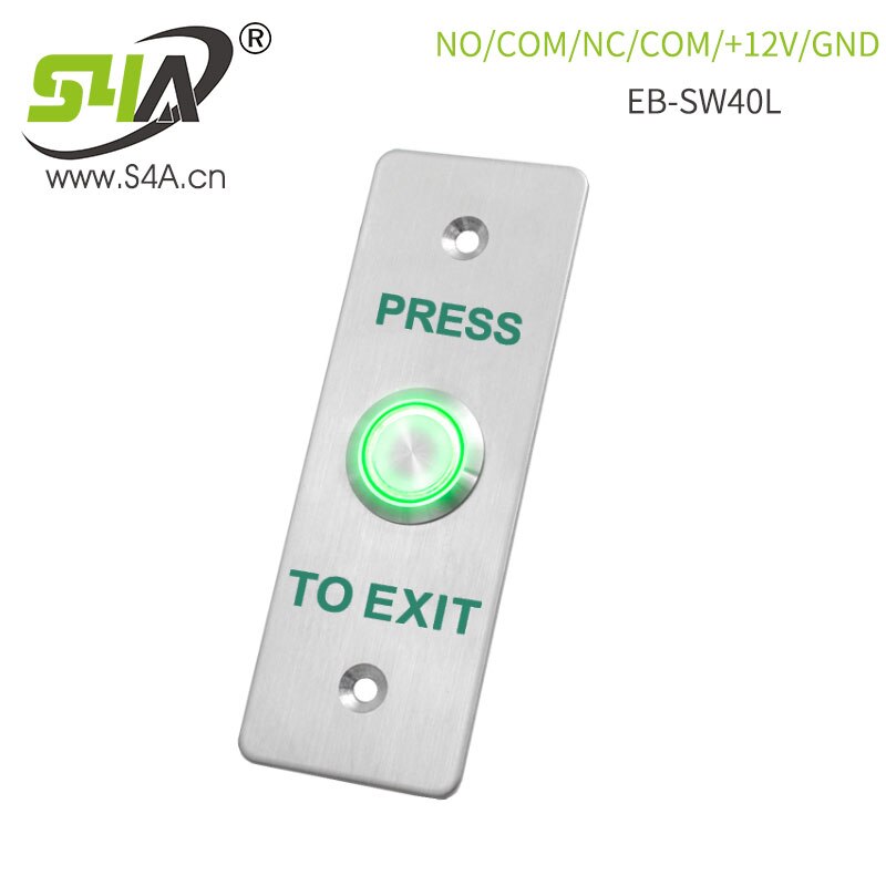 IP67 Waterproof Outdoor Gate Opener Door Lock 1.7mm Thick 304 Stainless Steel Panel Door Exit Button Switch NO NC COM 12V GND: EB-SW40L
