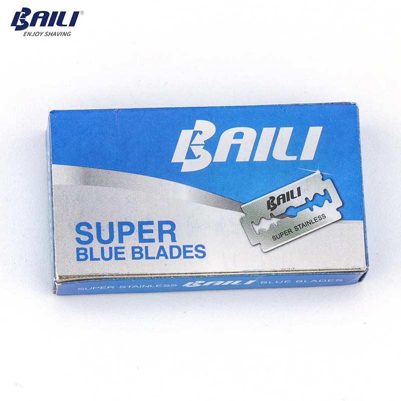 BAILI 200 Pcs/Lot Super Blue Safety Razor Blades Double Edge Shaver Beard Hair Shaving Blades for Men Face Personal Care BP005