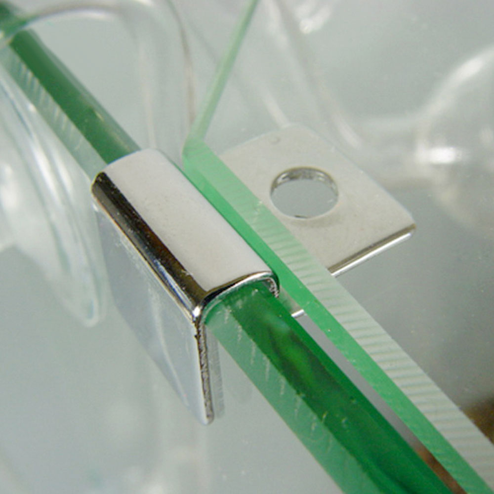 4 stk rustfrit stål låg clips klemmer glas dæksel støtteholdere med 4 stk silikone puder til akvarie akvarium