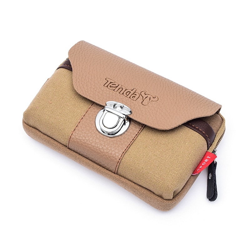 BISI GORO moda zasuwka nosić kieszeń na pasek torba na talię na zewnątrz Porta Tarjetas Heuptas Heren odporna na zużycie płótno portmonetka na telefon