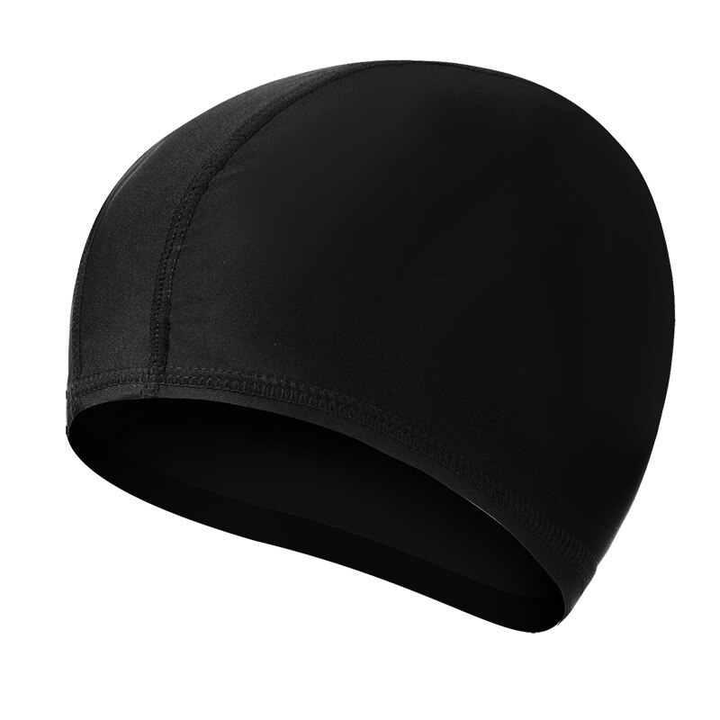 Soft Swimming Caps Waterproof Stretchable Ears Protection Long Hair Sports Swim Pool Hat Bathing Hat Adult Sport Hats: Black