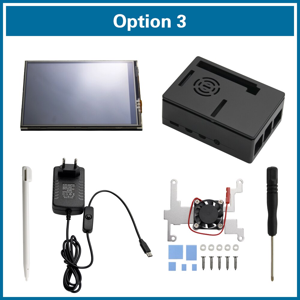 S ROBOT 3.5 inch Raspberry Pi 4 Model B Touch Screen 480*320 LCD Display + Touch Pen + ABS Case for Raspberry Pi 4 RPI60: Option 3