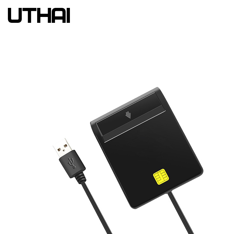 Uthai  x01 usb smart kortleser til bankkort ic / id emv kortleser til vinduer 7 8 10 linux os usb-ccid iso 7816