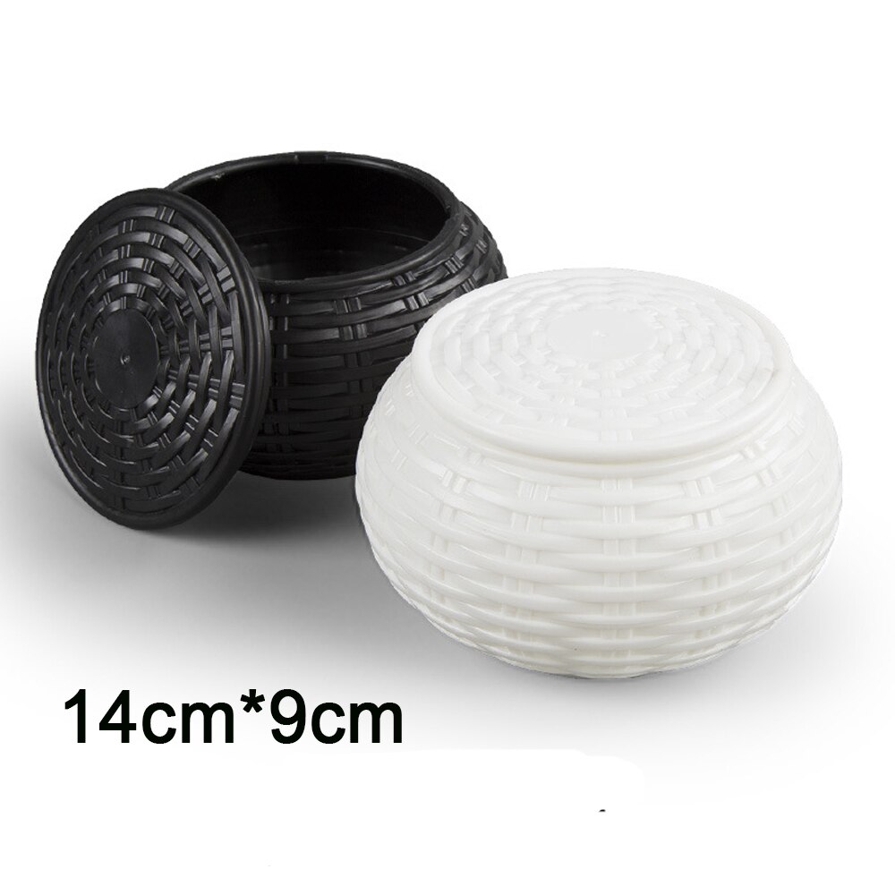 Boîte ronde en plastique tissé, une paire de grande boîte d&#39;échecs, noir et blanc, Pot de rangement Imitation paille échelle de Dragon Gobang