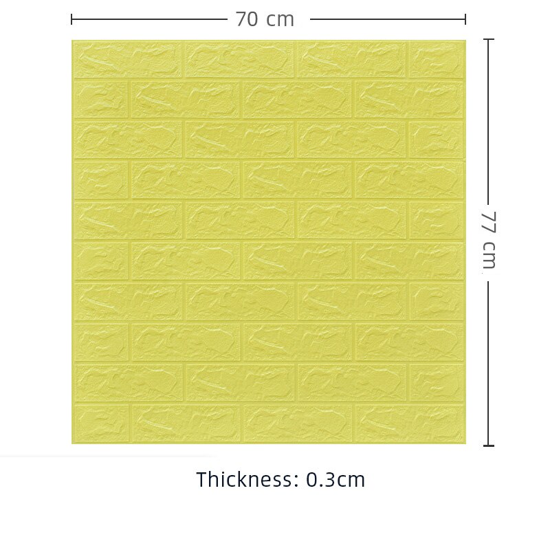 Paneles autoadhesivos 3D para pared, papel tapiz autoadhesivo, adhesivos para el salón, dormitorio, habitación de niños, papeles de ladrillo, decoración del hogar, 12 Uds.: yellow-2