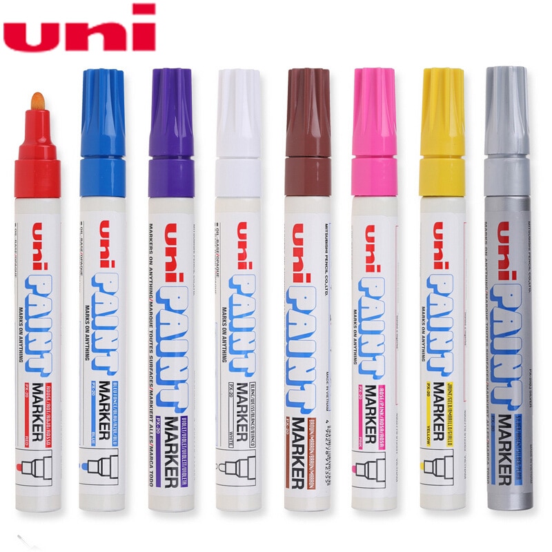 1pcs Japan UNI Mitsubishi PX-20 Paint Pen Industrial Pen Single Touch Up Round Head Marker Pen Signature Paint Marker