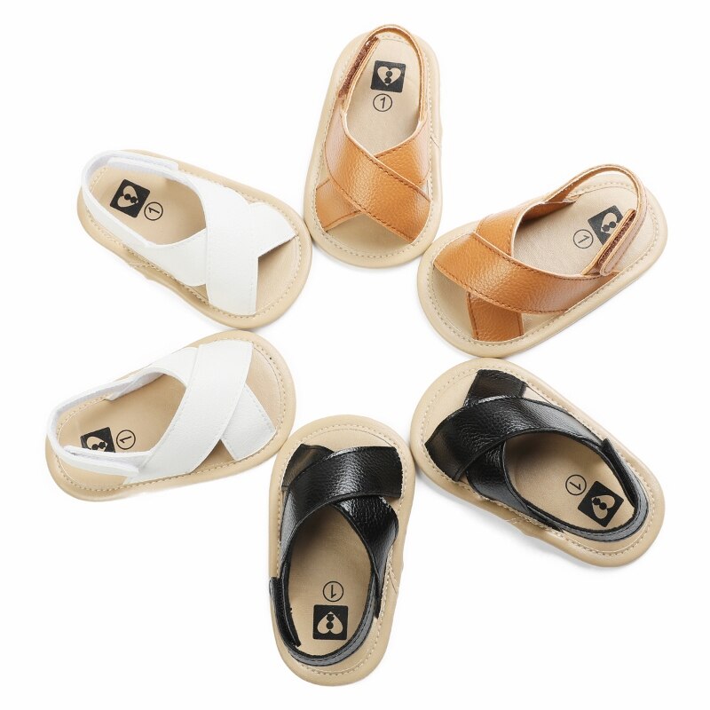 Baby Boys Girls Roma Sandals Cross Hollow Out Soft Sole Summer Beach Shoes First Walkers