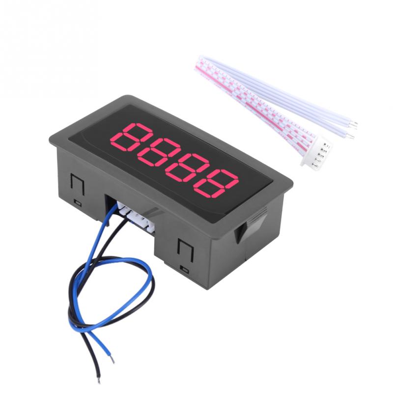 4 digital tæller 0-9999 hukommelsesfunktion elektronisk totalizer op/ned plus/minus tællemåler  dc 8-24v: Rød