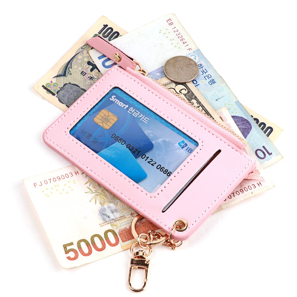 Mærke kortholder kvinder blødt læder nøglering taske små kort tegnebøger kvindelige organzier mini kreditkort tilfælde lynlås mønt tasker