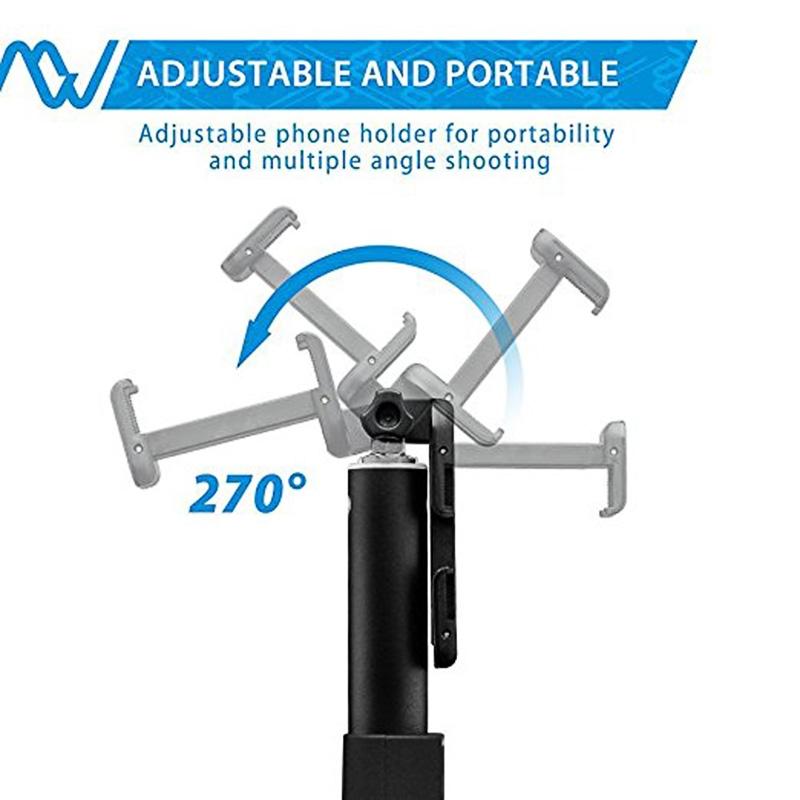EastVita Smart Selfie Stick handle sticks with Bluetooth remote shutter extendable for Camera IOS Android Smartphones r5