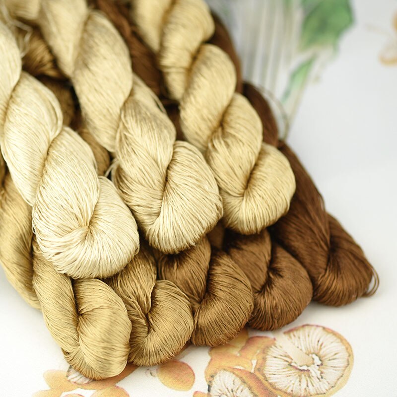 Zijde Borduurgaren/100% Zijden Draad/Hand Borduren Borduren Kruissteek/Zand Geel/8 Zuivere Kleuren