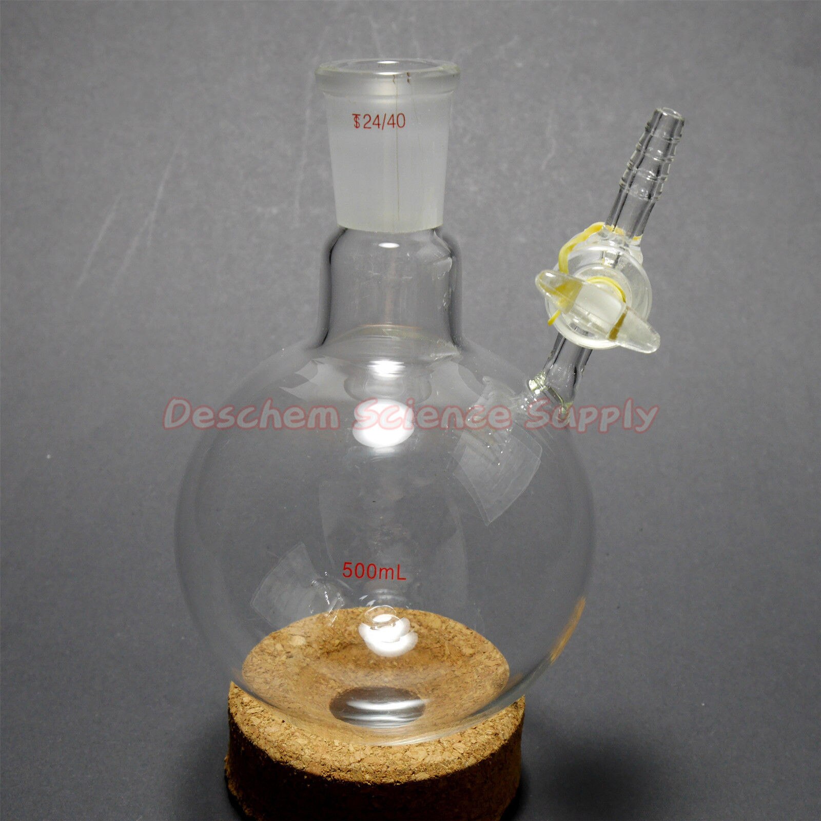 500ml 24/40 Lab Reaction Flask With Glass Stopcock Chemistry Glassware