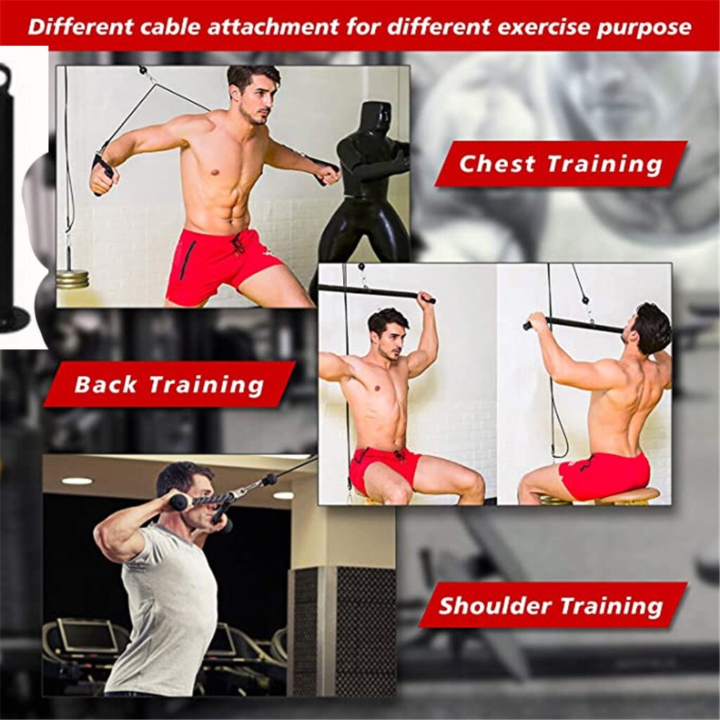 11Pc Fitness Diy Gym Katrol Kabel Machine Attachment System Indoor En Outdoor Lifting Onderarm Arm Sterkte Fitnessapparatuur