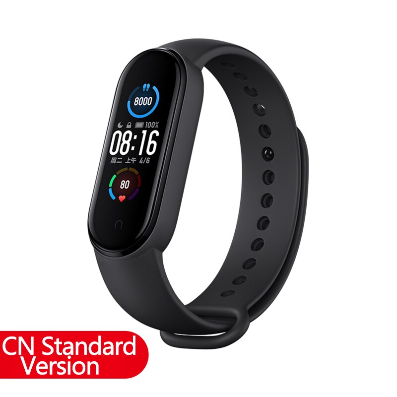 Xiaomi Mi Band 5 Clever Armbinde 5ATM Wasserdichte Clever Sport Band 1,1 zoll AMOLED Bunte Bildschirm NFC Herz Bewertung Fitness Tracker: Standard Ausführung