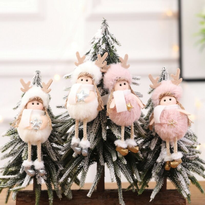 Jul sød engel dukke plys legetøj hængende vedhæng juletræ hængende dekoration børn